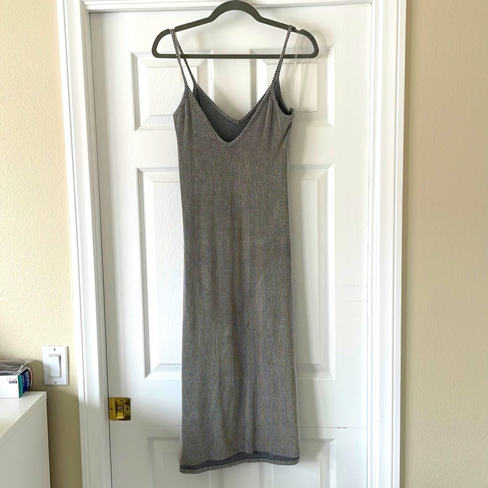 Bo Bel Striped White and Navy Dress